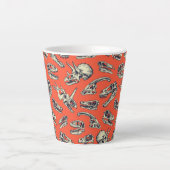 Orange & Navy Dinosaurier Skulls Milchtasse (Vorderseite)