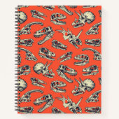 Orange & Navy Dinosaurier Skulls Notizblock (Vorderseite)