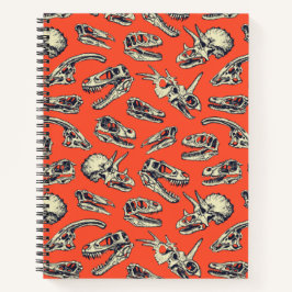 Orange & Navy Dinosaurier Skulls Notizblock