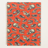 Orange & Navy Dinosaurier Skulls Planer (Vorderseite)