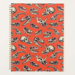 Orange & Navy Dinosaurier Skulls Planer