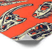 Orange & Navy Dinosaurier Skulls Poster (Ecke)