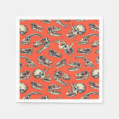 Orange & Navy Dinosaurier Skulls Serviette (Vorderseite)