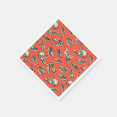 Orange & Navy Dinosaurier Skulls Serviette (Ecke)