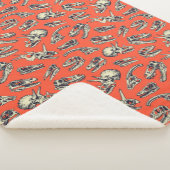 Orange & Navy Dinosaurier Skulls Sherpadecke (3/4)