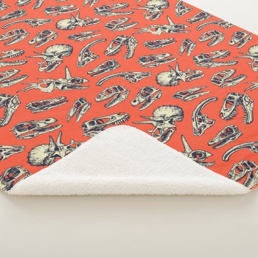 Orange & Navy Dinosaurier Skulls Sherpadecke (3/4)