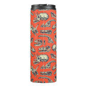 Orange & Navy Dinosaurier Skulls Thermosbecher (Rückseite)