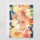 Orange & Navy Floral Fall in Liebe Brautparty Einladung (Rückseite)