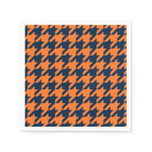 Orange/Navy-Hahnentrittmuster