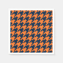 Orange/Navy-Hahnentrittmuster Serviette
