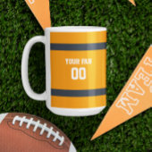 Orange-, Navy- und White-Football-Team Personalisi Kaffeetasse