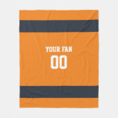 Orange-, Navy- und White-Personalisiert Fleecedecke (Vorderseite)