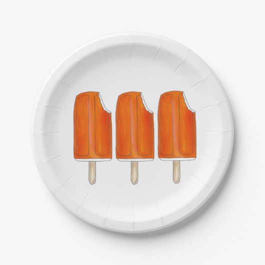 Orange n'Cream Creamsikel Eiscreme Popsicles Pappteller (Vorderseite)