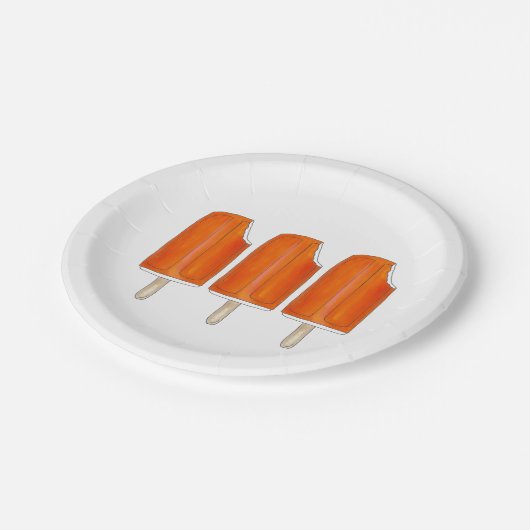 Orange n'Cream Creamsikel Eiscreme Popsicles Pappteller (Schrägansicht)