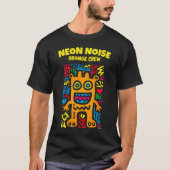 Orange Neon Alien T - Shirt - Funky Pop Art Creatu (Vorderseite)
