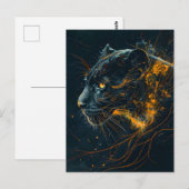 Orange Neon Black Panther Light Postkarte (Vorne/Hinten)