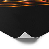 Orange Neon Heart Wall Art Poster (Ecke)