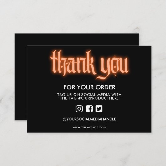 Orange Neon Sign Vielen Dank, Media Insert (Vorne/Hinten)