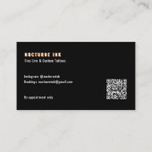 Orange Neon & Smoke Tattoo Künstler QR Code Visitenkarte (Rückseite)