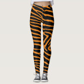 Orange Neontiger Striped Leggings (Vorderseite)