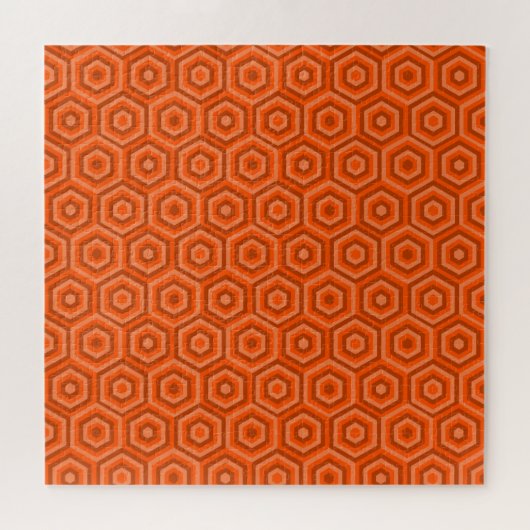 Orange Nested Hexagons Jigsaw Puzzle (Horizontal)