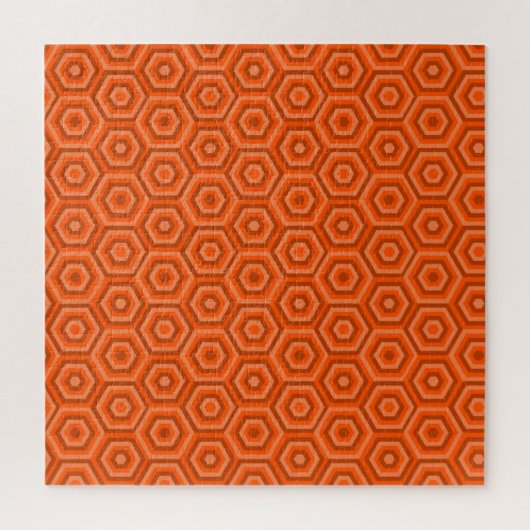 Orange Nested Hexagons Jigsaw Puzzle (Vertikal)
