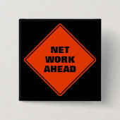 Orange Network ahead klassisches Road-Schild Button (Vorderseite)