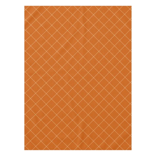 Orange, neutral, Gittermuster Baumwolle Tischdecke (Vorderseite)
