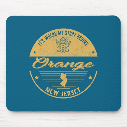 Orange New Jersey Its Where My Story Begins _1 Mousepad (Vorne)