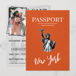 Orange New York City Passport Save the Date