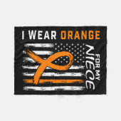 Orange Niece Multiple Sklerose Frau Flag Geschenke Fleecedecke (Vorderseite (Horizontal))