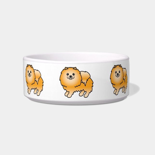 Orange Niedlich Cartoon Spitz Hunde Napf (Vorderseite)