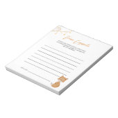 Orange Niedlich Fox Baby Shower Time Kapsel Notizblock (Rotiert)