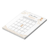 Orange Niedlich Fox Babydusche Bingo Notepad Notizblock (Rotiert)