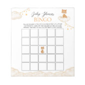 Orange Niedlich Fox Babydusche Bingo Notepad Notizblock (Vorderseite)