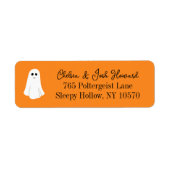 Orange Niedlich Ghost Halloween Rücksendeadresse (Vorne)