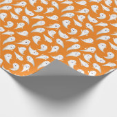 Orange Niedlich Ghosts Halloween Geschenkpapier (Ecke)