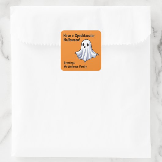 Orange Niedlich Halloween Ghost Sticker (Tasche)