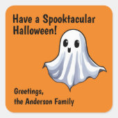Orange Niedlich Halloween Ghost Sticker (Vorderseite)