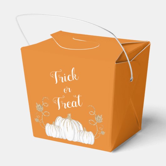 Orange Niedlich Pumpkin Trick oder Treat Halloween Geschenkschachtel (Rückseite)