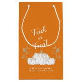 Orange Niedlich Pumpkin Trick oder Treat Halloween Kleine Geschenktüte (Rückseite)