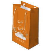 Orange Niedlich Pumpkin Trick oder Treat Halloween Kleine Geschenktüte (Rückseite Schrägansicht)