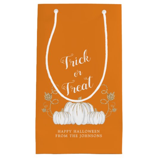 Orange Niedlich Pumpkin Trick oder Treat Halloween Kleine Geschenktüte (Vorderseite)