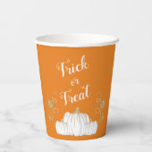 Orange Niedlich Pumpkin Trick oder Treat Halloween Pappbecher (Rückseite)