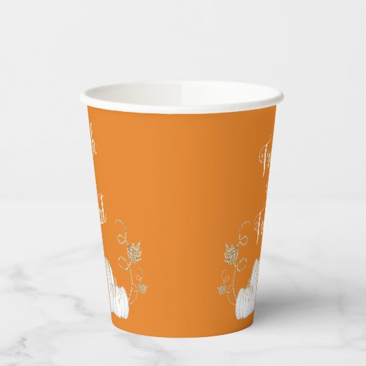 Orange Niedlich Pumpkin Trick oder Treat Halloween Pappbecher (Links)