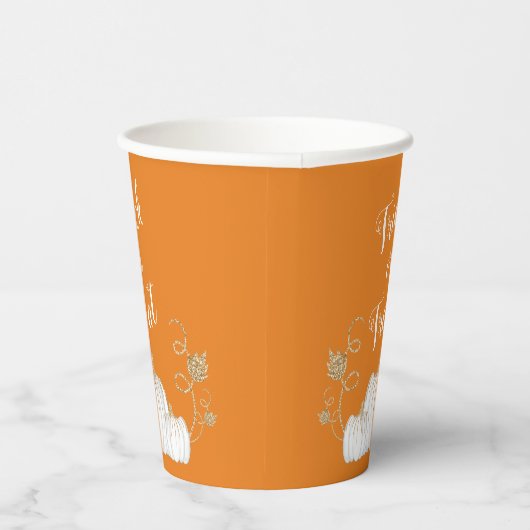 Orange Niedlich Pumpkin Trick oder Treat Halloween Pappbecher (Rechts)