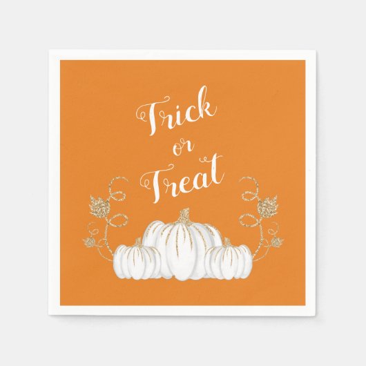 Orange Niedlich Pumpkin Trick oder Treat Halloween Serviette (Vorderseite)