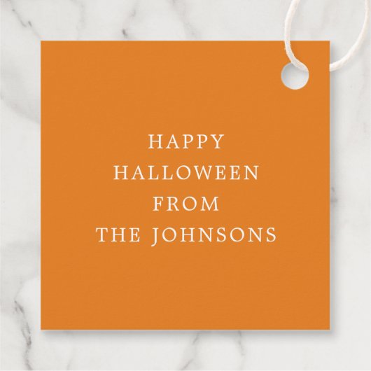 Orange Niedlich Trick oder Treat Pumpkin Halloween Geschenkanhänger (Rückseite)