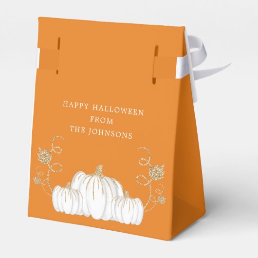 Orange Niedlich Trick oder Treat Pumpkin Halloween Geschenkschachtel (Rückseite)