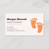 Orange Niedliches und Minimalistisches Baby-Kinder Visitenkarte (Rückseite)